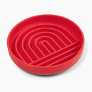 The Slowdown Bowl Silicone Slow Feeder for Dogs & Puppies, Slow Eating, Modern Lick Mat Design, Reduces Gulping, Fits 2 Cups 7.5” Across x 1.5” Tall, Mealtime Challenge, Medium-Cherry by CozyNest Decor