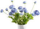 Artificial Silk Flowers Ranunculus Fake Flower 5 Pcs,Suitable for core Decoration,Wedding Floral Creation,Flower Arrangement DIY Project,Interior Decor（Blue） by CozyNest Decor