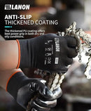 LANON 12 Pairs Safety Work Gloves, Mechanic Working Gloves for Men, PU Coated, Seamless Knit, Lightweight, Black, XL by GreenHaven Gardens