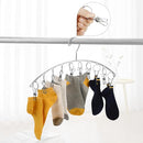 Toplife Clothes Hanger with 10 Clips, Stainless Steel, Windproof, for Drying Socks, Bras, Underwears, Baby Clothes, Hats, Scarfs, Towels, Pants and Gloves, Set of 4 by TinyTreasures Baby Boutique