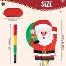 WERNNSAI Christmas Piata Large Pull String With Blindfold Bat - Cute Santa for Party Games, Red Decorations 16.5" x 12.4" - Gifts for Kids by TinyTreasures Baby Boutique