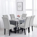 Joccun Chair Covers for Dining Room Set of 6,Dining Chair Slipcovers Stretch Dining Room Chair Covers Seat Protector,Washable Parsons Chair Cover for Home,Hotel,Banquet(Silver,6 Pack) by CozyNest Decor