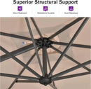 PURPLE LEAF 8 Feet Outdoor Square Cantilever Umbrella Patio Umbrella with Base Aluminum Offset Umbrella with 360-degree Rotation for Garden Deck Pool Patio Taupe by GreenHaven Gardens
