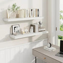 36 Inch Floating Shelves, 9.3 Inch Deep Rustic Wall Shelves - Extra Deeper Wall Mounted Storage Shelves for Bathroom, Kitchen, Living Room (White, Set of 2) by CozyNest Decor