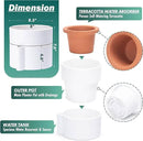 Phoenix Vine 8 Inch Self-Watering Planter Pot with Terracotta Insert, Deep Water Reservoir, and Ceramic-Alike BPA-Free Plastic Planter Pot for Plant, Modern Planter for Houseplants, White, 53-A-T-1 by GreenHaven Gardens