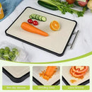 Dishwasher Safe 316 Stainless Steel Cutting Board for kitchen, Double-Sided Pure 316/Wheat Straw PP, Scratch-Resistant Chopping Board with Juice Groove&Grinding Area, Easy to Clean Large Size 16"*11" by CozyNest Decor