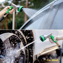 HOSUN Garden Hose Nozzle Sprayer Heavy Duty, 100% Metal Water Hose Nozzle with 8 Spray Patterns, High Pressure Hose Spray Nozzle with Non-Slip Grip for Watering Plant & Lawn, Washing Car & Pet, Green by GreenHaven Gardens