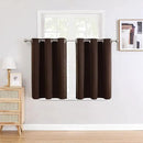 ChrisDowa Small Window Curtains for Kitchen and Bedroom - Grommet Short Thermal Insulated Room Darkening Curtains (2 Panels, Brown, 34 x 36 Inch) by CozyNest Decor