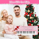 Kids Toddler Toy Piano Keyboard, 37 Key Pink Pianos for Kid Music Toys Instruments with Microphone for 3 4 5 6 7 8 Year Old Girl Boy Birthday/Christmas Day Gift by TinyTreasures Baby Boutique