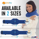 SunnyBay Microwave Heating Pad, Microwavable Heated Neck and Shoulder Wrap, Hands-Free Weighted Moist Hot or Cool Pack, Soft Fleece Cover and Flaxseed Filling, 26 Inch Length, SkyBlue by CozyNest Decor