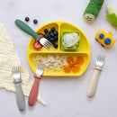 DRKIO 8 Pieces Toddler Forks Set - Baby Forks with Silicone Handle Children safe 18/8 Stainless Steel Toddler Utensils Set for Self Feeding Kids Silverware Anti-Choke Design Food Grade Dishwasher Safe by TinyTreasures Baby Boutique