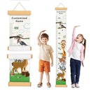 Personalized Name Growth Chart Wall Decor for Kids – Canvas Removable Height Chart Measuring Ruler 59" x 7.9" (Zoo） by TinyTreasures Baby Boutique