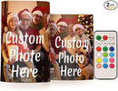 Personalized Flickering Flameless Candles, Custom Photo LED Candles Set of 2, Remote Timer Battery Operated Candle for Valentine Wedding Birthday by GreenHaven Gardens