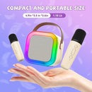 【2025 Newest】 Mini Karaoke Machine for Kids Girls & Boys - Portable Bluetooth Speaker with 2 Wireless Microphones - Kids Birthday Gifts for Ages 4-10 - Kids' Instrument Accessories - Beige by TinyTreasures Baby Boutique