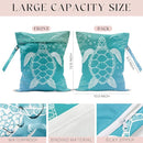 Waterproof Wet Bag for Swimsuit, Travel Beach Wet Dry Bag, Hidden Zipper Reusable Turtle Wet Bags, for Travel Beach Wet Swimsuits Toiletries Diapers Dirty Gym Clothes Laundry Bag by TinyTreasures Baby Boutique
