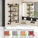 IBUYKE Spice Rack Wall Mount,4 Tier Hanging Seasoning Organizer,Large Spice Rack for Wall for up to 50 Jars,Spice Organization for Kitchen Cabinet,Bathroom,Pantry,Living Room,Brown TLJ016H by CozyNest Decor