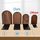 Book Ends, Sturdy Wooden Bookends for Shelves - Heavy Duty Non-Slip Book Organizers, Decorative Bookend Holders for Home Office, Library, Black Walnut Universal Economy Bookend, Medium, 1 Pair by CozyNest Decor