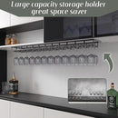 Xverycan Wine Glass Rack Under Cabinet, 12 Row Extreme Large Stemware Hanger, Metal Wine Goblet Holder, DIY Bar Glass Storage Rack for Bar Counter, Kitchen, Screws Included by CozyNest Decor