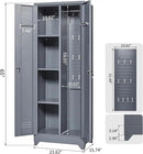 Storage Cabinet,Metal Locking Cabinets with Doors and Shelves,Functional Garage Storage Cabinet for Garage, Home Office,Gray by CozyNest Decor