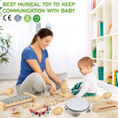 Kids Musical Instruments,100% Natural Wooden Music Percussion Toy Sets, 23 Pcs Tambourine Xylophone Toys for Kids, Girls Boys Preschool Education Early Learning Musical Toys with Bags by TinyTreasures Baby Boutique