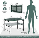 VILLEY Grill Table, 3ft Folding Camping Table with Aluminum Adjustable Legs, Portable Lightweight Camp Table for Beach Picnics and Outdoor Cooking by GreenHaven Gardens