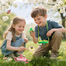 2 Set Bug Catcher for Kids- Educational Bug Catching Kit Including Butterfly Net, Insect Clip, Tweezer, Outdoor Toys for Kids Ages 3-10 (Pink & Green) by TinyTreasures Baby Boutique