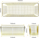 2 Sets Extra Large Hanging Wall Basket, Gold Metal Wire Baskets with Steel Hooks for Organizing, WallmountedFruit Vegetable Toy Snack Storage, Home Kitchen Bathroom Laundry Pantry Organizer by GreenHaven Gardens