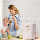 Insulated Breastmilk Cooler Bag with Ice Pack - Holds 6x9oz Bottles, Leakproof Double Layer, Adjustable Strap for Nursing Moms, Daycare & Travel,Pearl White by TinyTreasures Baby Boutique