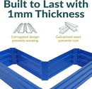 Sunnydaze Galvanized Raised Garden Bed - Metal Raised Bed for Gardening - Outdoor Planter Box for Flowers, Plants, and Vegetables - Blue - 12" L-Shaped by GreenHaven Gardens