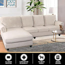 PrinceDeco Sectional Couch Covers Velvet Cushion Covers for Sectional Couch Washable Cushion Covers for Sectional Sofa Pet Friendly Sectional Sofa Slipcovers(1 Chaise Back+ 3 Sofa Back,Ivory) by CozyNest Decor