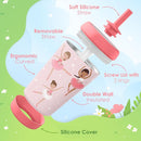 Kid Insulated Stainless Steel Tumbler with Silicone Straw, 12oz Sippy Cup for Kids (Pink Ballerina) by TinyTreasures Baby Boutique