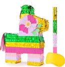 WERNNSAI Hawaiian Donkey Piñata - Rainbow Donkey Pinata for Summer Party Supply Cinco De Mayo Luau Carnivals Favor Mexican Fiesta Party Decorations with Blindfold&Bat by TinyTreasures Baby Boutique