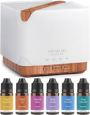 ASAKUKI Essential Oil Diffuser 700ml, Ultrasonic Aromatherapy Humidifier with Top 6 Essential Oils Set, 7 LED Colors, Timer & Auto-Off, Large Room Diffuser by TinyTreasures Baby Boutique