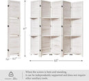 Partition Room Dividers, Folding Wood Privacy Screen with Three Display Shelves Suitable for Home Office, Study, Art Display - 5 Panel, 67 * 64inch (White-Washed) by CozyNest Decor