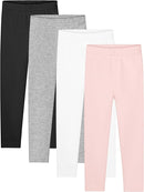 Resinta 4 Packs Toddler and Baby Girls Cotton Leggings Full Length Pants Stretchy Soft Tights Pants for Kids by TinyTreasures Baby Boutique