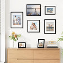 Vittanly 12x12 Picture Frames Set of 9, Shatter Resistant Plexiglass, Display 8x8 Pictures with Mat or 12x12 without Mat, Photo Frames for Wall Mount, Engineered Wood, Black by CozyNest Decor