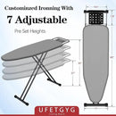 Ironing Board,13" X 43" W/with Iron Rest | Full Metal Construction| Height Adjustable | Heat & Scorch Resistant Fabric | Heavy Duty| Easy to Fold | Anti-Skid Feet |Grey by CozyNest Decor