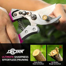 8.5" Professional Bypass Pruning Shears – Heavy Duty Garden Scissors & Clippers for Branch Trimming, Ultra Sharp SK5 Blade, Ergonomic Handle, Perfect Gardening Gift for Women, 2025 Pink Tools by GreenHaven Gardens