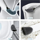 Sellemer Toilet Brush and Holder Set - Flexible Toilet Bowl Brush Head with Silicone Bristles, Compact Size for Storage and Organization, Ventilation Slots Base (1 Pack, Black) by CozyNest Decor