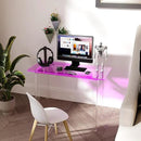 Acrylic Desk, Modern Study Table for HomeOffice-Extended Surface Multi-Purpose Console & EntrywayTable, Sturdy Lightweight Design（(42.5-inch, Pink) by CozyNest Decor