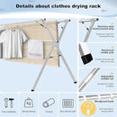 Sillars Clothes Drying Rack, 79 inches Laundry Drying Rack Clothing Foldable & Collapsible Stainless Steel Heavy Duty Clothing Drying Rack with Windproof Hooks for Indoor Outdoor by CozyNest Decor