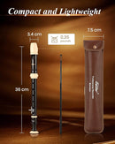 Eastar Soprano Recorder for Beginners Kids, Baroque style C Key Recorder Instrument ABS Classic 3 Piece with Cleaning Kit, Thumb Rest, Leather Bag, Fingering Chart, Brown, ERS-21BB by TinyTreasures Baby Boutique