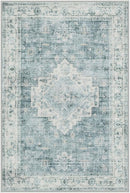 LIVEBOX Washable Rug 2x3 Kitchen Mats for Floor Entryway, Non Slip Front Door Mat for Bathroom Hallway, Boho Low-Pile Small Carpet Farmhouse Throw Indoor Rugs for Bath Sink, Blue by TinyTreasures Baby Boutique