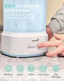 Bottle Sterilizer and Dryer, Compact Electric Steam Baby Bottle Sterilizer (Esterilizador de Biberones), Bottle Sanitizer for Baby Bottles, Pacifiers, Pump Parts Blue by TinyTreasures Baby Boutique