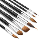 Watercolor Brush Set, Fuumuui 7pcs Professional Sable Paint Brushes with Extended Needle, Round Point, Flat, Dagger, Cat's Tongue for Watercolor, Acrylic, Gouache – Detail & Wash Painting by TinyTreasures Baby Boutique