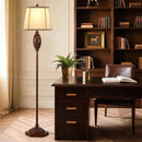 Luvkczc Vintage Floor Lamp - Brown Carved Resin with Hollow Light Design, Rustic Standing Lamp for Living Room, Bedroom, Study(Bulb Included) by CozyNest Decor