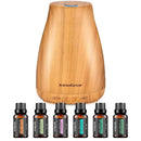 InnoGear Essential Oil Diffuser with Oils, 100ml Aromatherapy Diffuser with 6 Essential Oils Set, Aroma Cool Mist Humidifier Gift Set, Yellow Wood Grain by TinyTreasures Baby Boutique