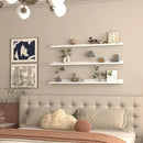 Giftgarden 47 Inch White Floating Shelves for Wall Mount, Modern Long Wood Wall Shelf Ledge for Bathroom Bedroom Living Room Kitchen Nursery Storage, Set of 3 Different Sizes by CozyNest Decor