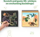Skillmatics Scratch Art Book for Kids - Dinosaurs, Craft Kits & Supplies, 30+ Scratch Stickers, Travel Toys, DIY Kit, Gifts for Boys & Girls Ages 3, 4, 5, 6, 7, 8 by TinyTreasures Baby Boutique