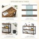 FOLUBAN Industrial Console Table, 3 Tier Entryway Table, Sofa Foyer Table for Living Room Hallway Behind Couch, Rustic Brown by CozyNest Decor
